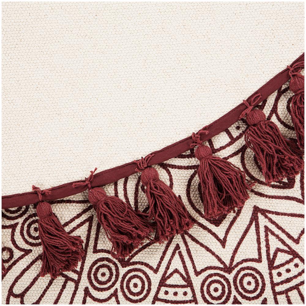 Tappeto Tondo In Cotone Rosso / crema Ø 120 Ayakli - Foto 8