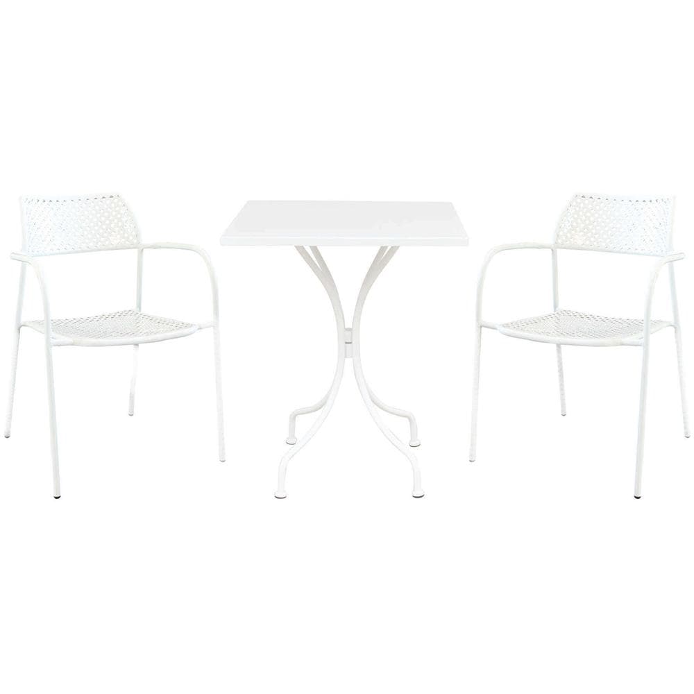 Romanus - Set Tavolo In Metallo Cm 60 X 60 X 72 H Con 2 Poltrone Aviim - Foto 1