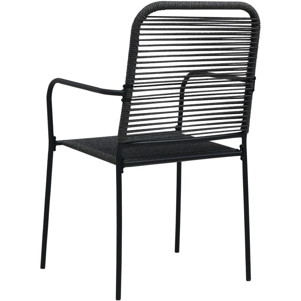 Set da Pranzo da Esterni 7 pz in Corda di Cotone e Acciaio Nero - Foto 8