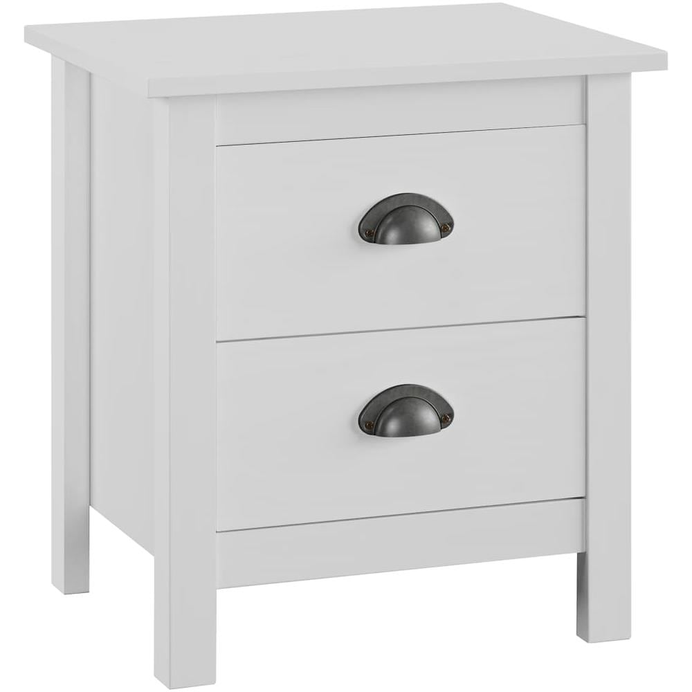 Comodino Hill Bianco 46x35x49,5 cm Legno Massello di Pino - Foto 1