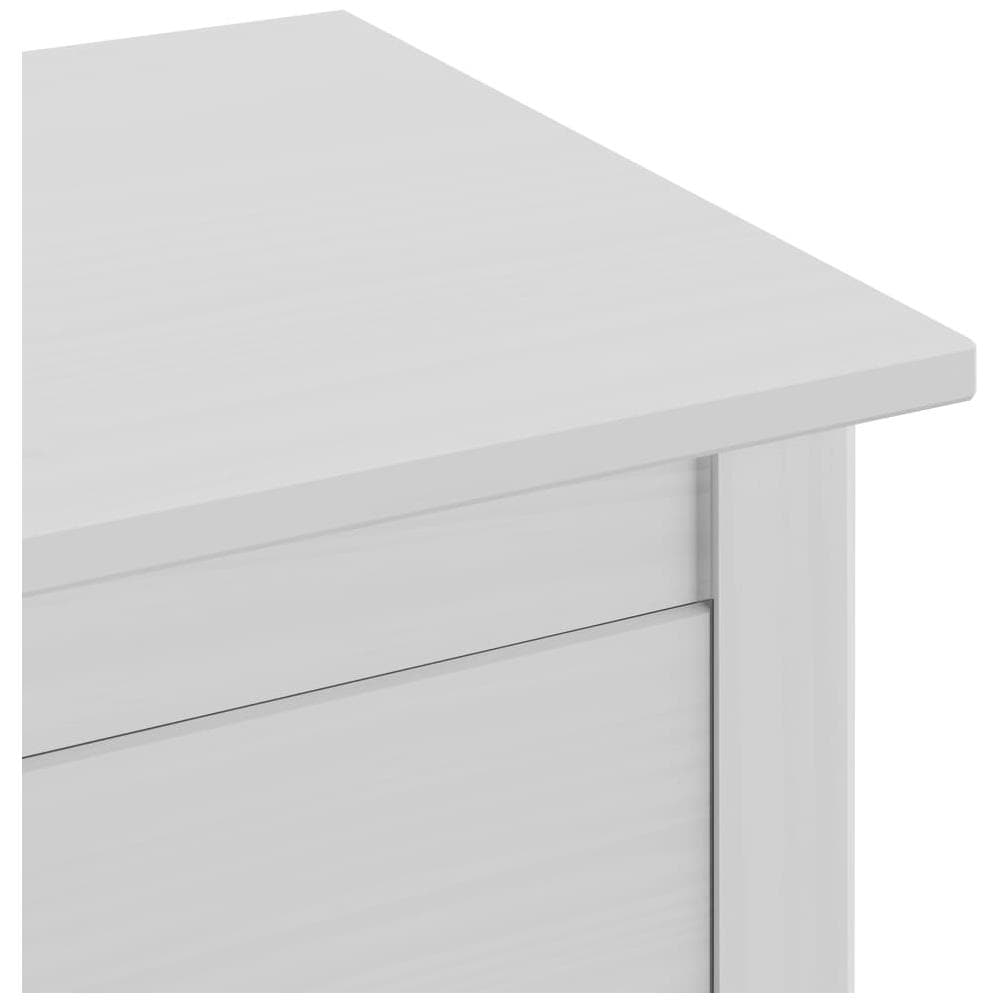 Comodino Hill Bianco 46x35x49,5 cm Legno Massello di Pino - Foto 9