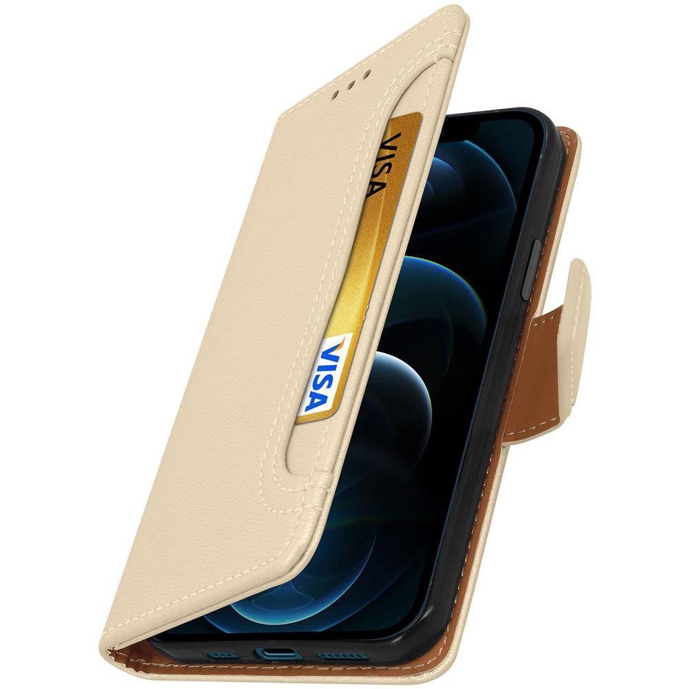 Custodia Iphone 12 / 12 Pro A Portafoglio Funzione Supporto - Oro - Foto 2