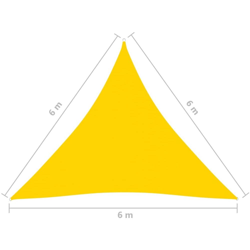Parasole a Vela in Tessuto Oxford Triangolare 6x6x6 m Giallo - Foto 6