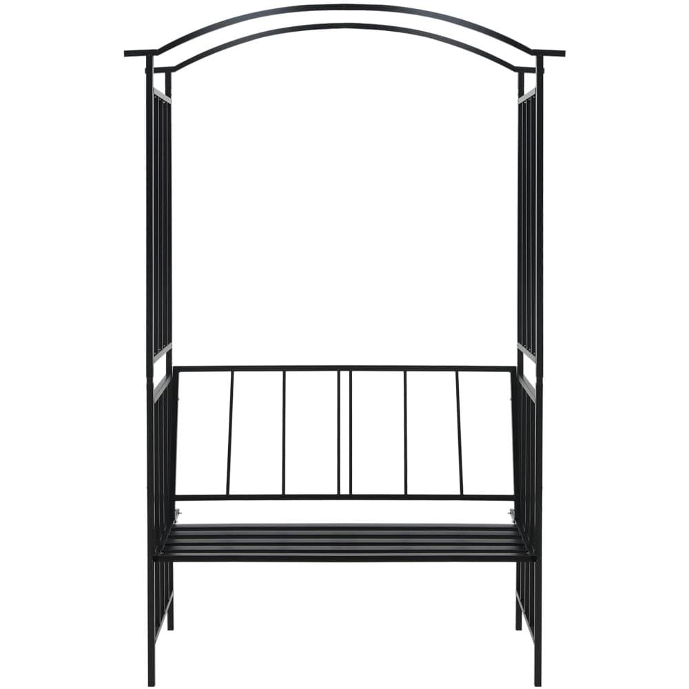 Arco da Giardino con Panca Nero 128x50x207 cm in Ferro - Foto 2