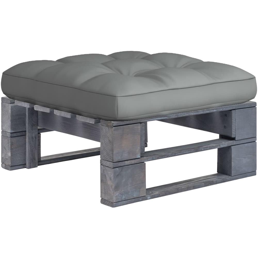 Ottomana da Giardino su Pallet in Pino Impregnato Grigio - Foto 1