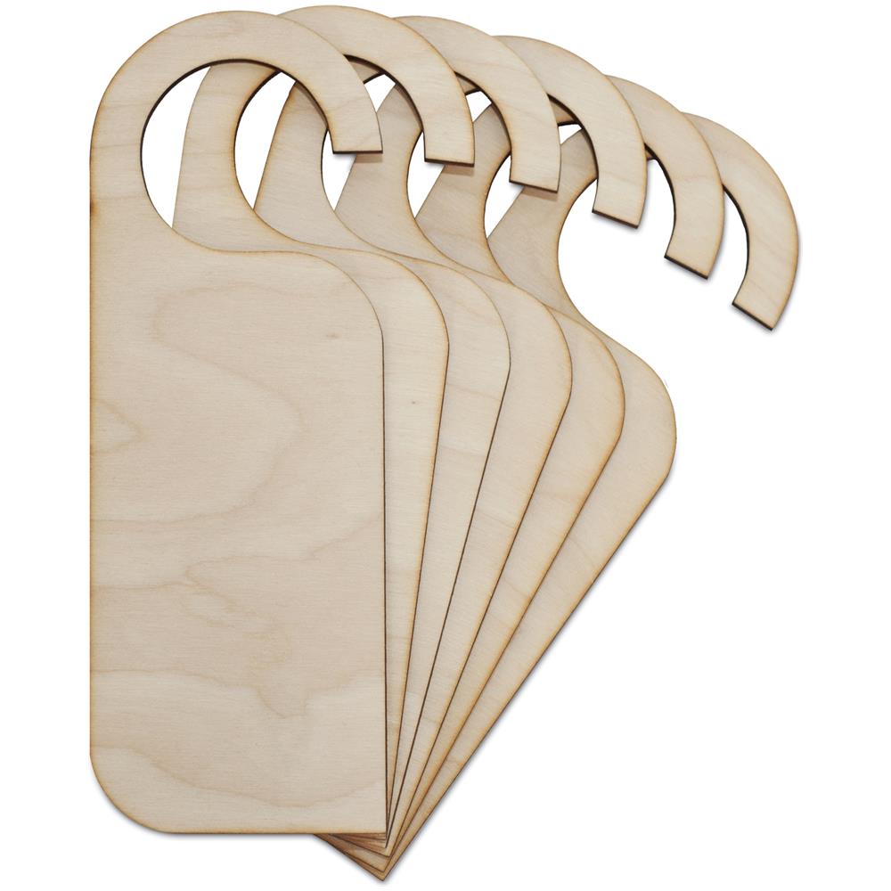 10 X Cartello Porta Appendiporta In Legno | 20 X 6-8 Cm | Appeso Alla Maniglia Betulla Compensato Fogli | Perfetto Per Vernice Decorazione E Decoupage - Foto 1