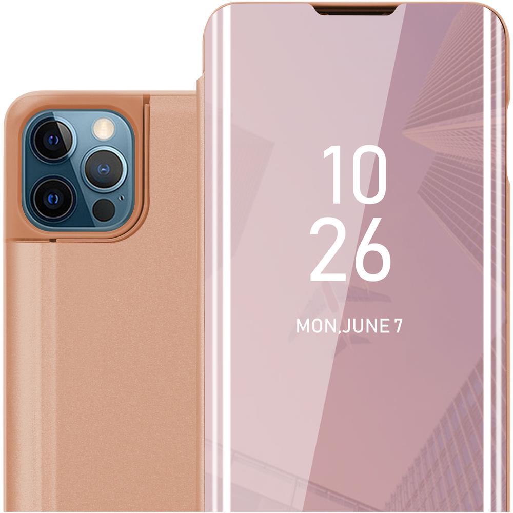 Custodia Compatibile Con Apple Iphone 13 Pro Max In Kunzit Rosa - Clear View Specchio Coperchio Protettivo Con Funzione Di Supporto Protezione A 360 Gradi - Foto 1