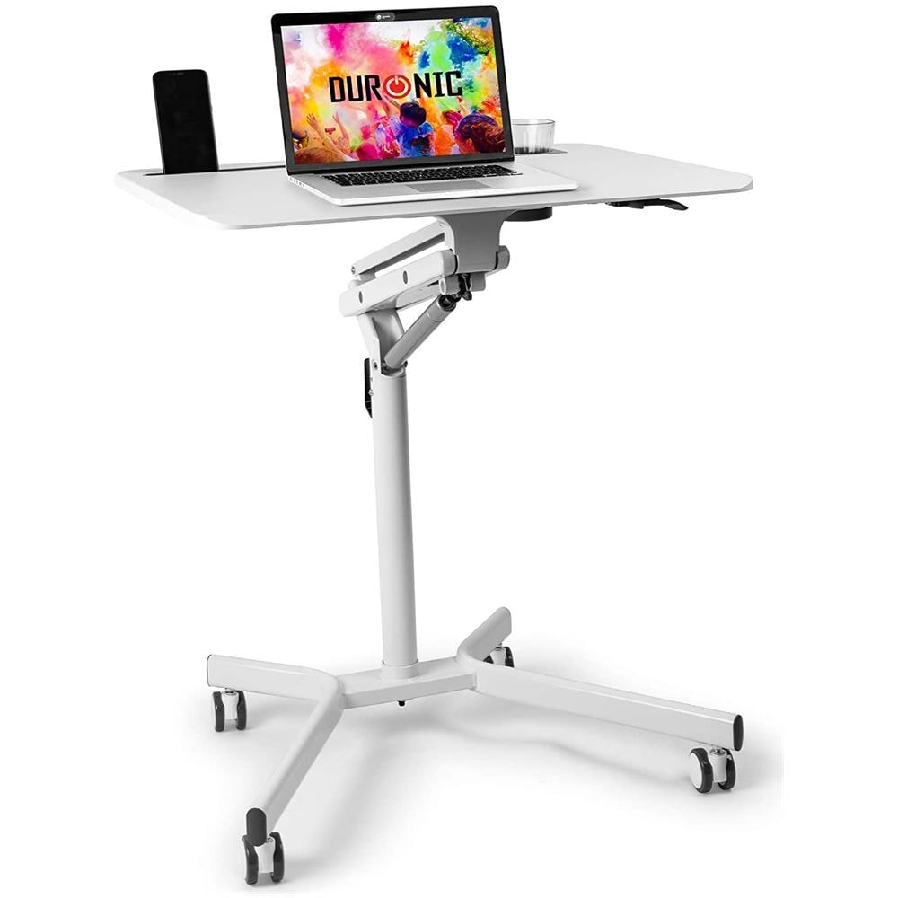 Wps57 Supporto Per Proiettore E Scrivania Ergonomica | Altezza Regolabile | Piattaforma 70x52 Cm | Capacità 10 Kg | Tavolo Multiuso Su Ruote | Portabicchieri E Supporto Per Tablet - Foto 1