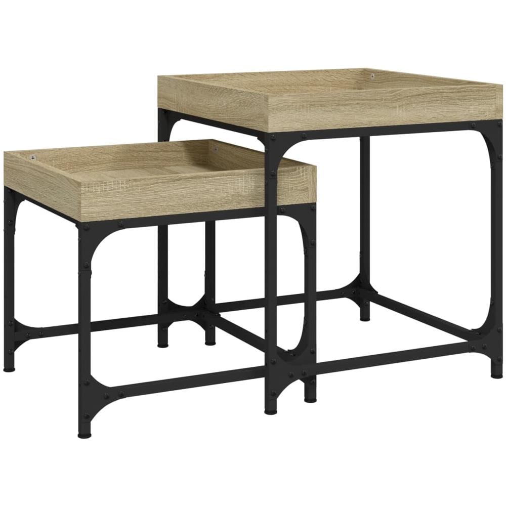 Tavolini 2 Pz Rovere Sonoma In Legno Multistrato - Foto 2