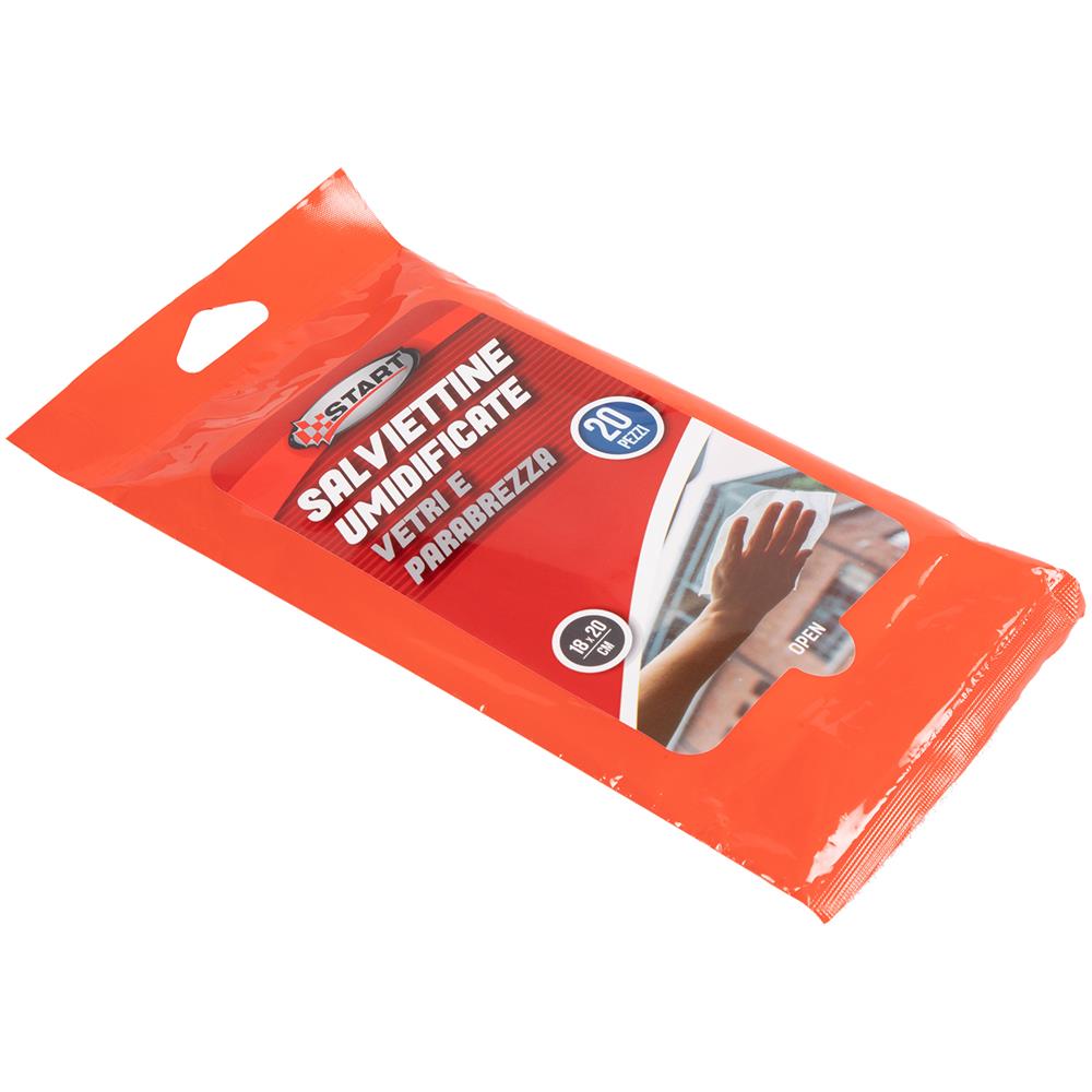 Salviette Umidificante Per Vetri E Parabrezza 18cm X 20cm 20 Pezzi - Foto 2
