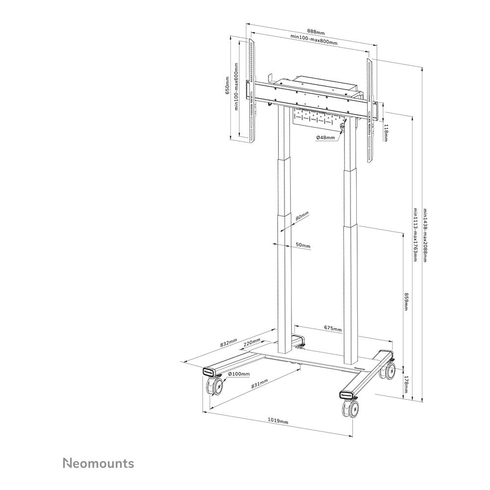 Supporto da Pavimento Motorizzato FL55-875BL1 per Schermi da 55-100" Colore Nero - Foto 10