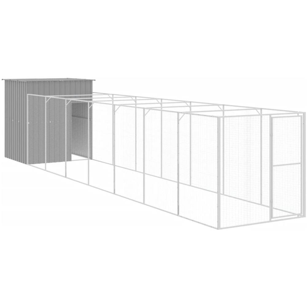 Casetta Cani Corsa Grigio Chiaro 165x863x181 Cm Acciaio Zincato - Foto 1
