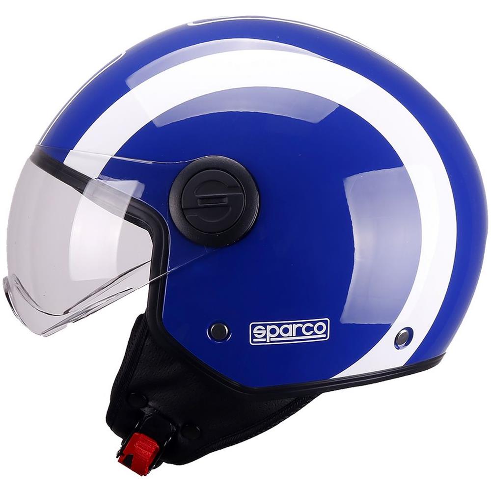 Casco Demi-jet Per Moto Blu E Bianco Con Calotta In Abs Taglia M - Foto 1