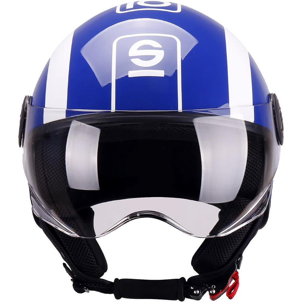 Casco Demi-jet Per Moto Blu E Bianco Con Calotta In Abs Taglia M - Foto 2