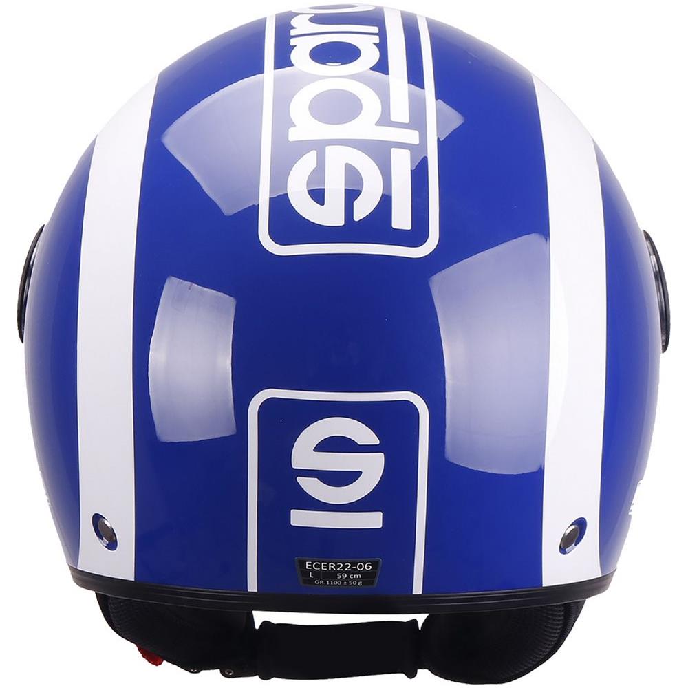 Casco Demi-jet Per Moto Blu E Bianco Con Calotta In Abs Taglia M - Foto 3