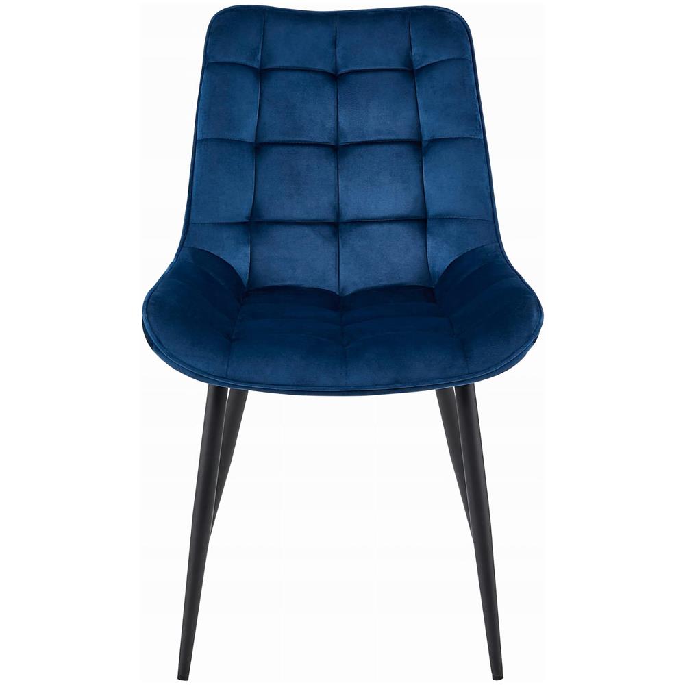 Sedia BERA - Velluto blu navy con gambe nere - Foto 2