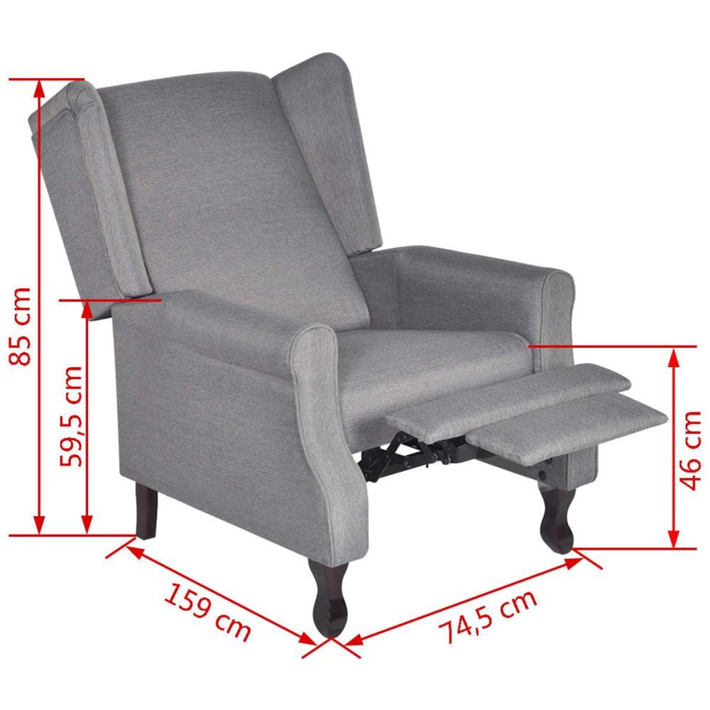 Poltrona Tv In Tessuto Grigio Regolabile Reclinabile - Foto 16