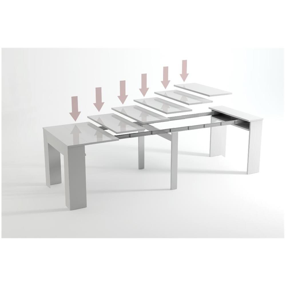 Tavolo Consolle Per Sala Da Pranzo E Soggiorno, Rettangolare, Allungabile Fino A 237 Cm, Grigio Scuro, Fino A 10 Persone, Dimensioni Chiuse: Altezza 90x50x78 Cm. - Foto 4