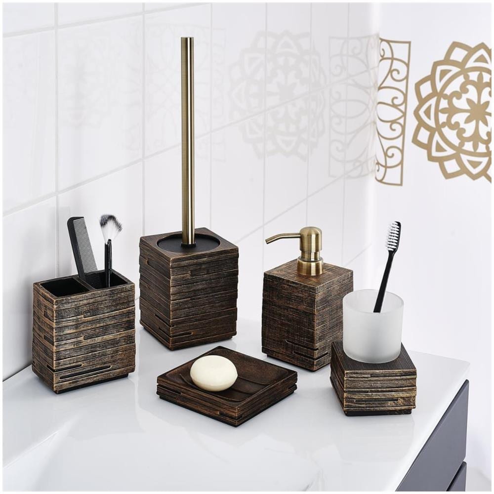 Scopino Per Wc Con Supporto Stile Mattonella Ecru - Foto 2