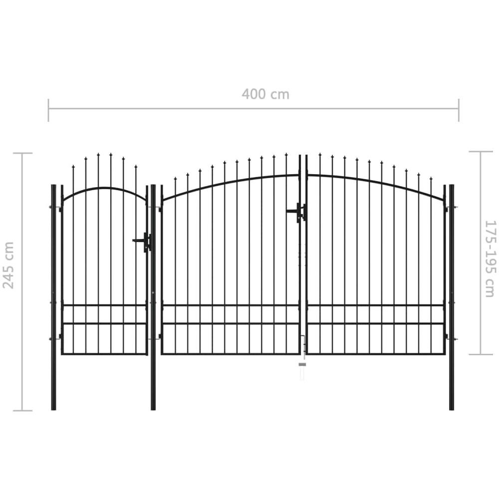 Cancello Da Giardino In Acciaio 2,45x4 M Nero - Foto 5