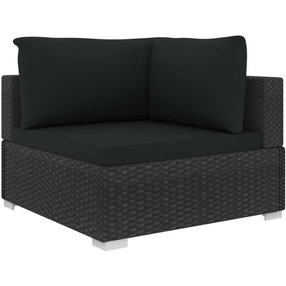 Set Divani Da Giardino 10 Pz Con Cuscini In Polyrattan Nero - Foto 11