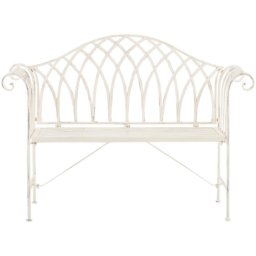 Panchina Da Giardino In Metallo Bianco 130 Cm Milazzo - Foto 1