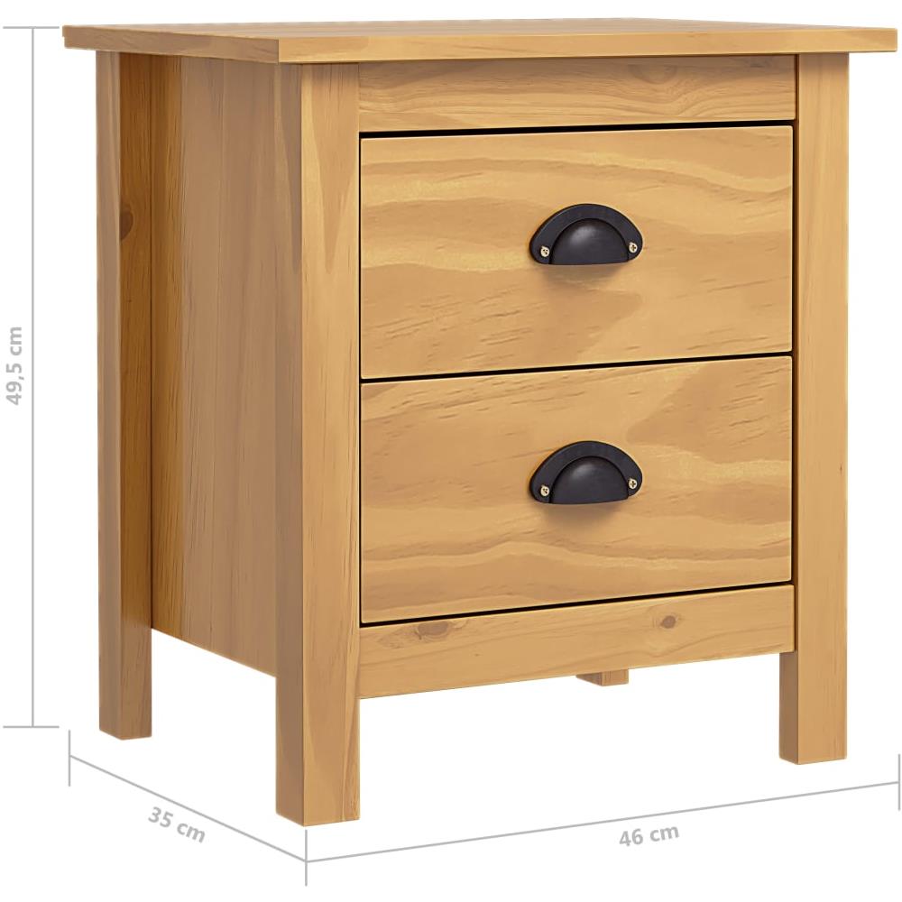 Comodino Hill 46x35x49,5 cm in Legno Massello di Pino - Foto 7