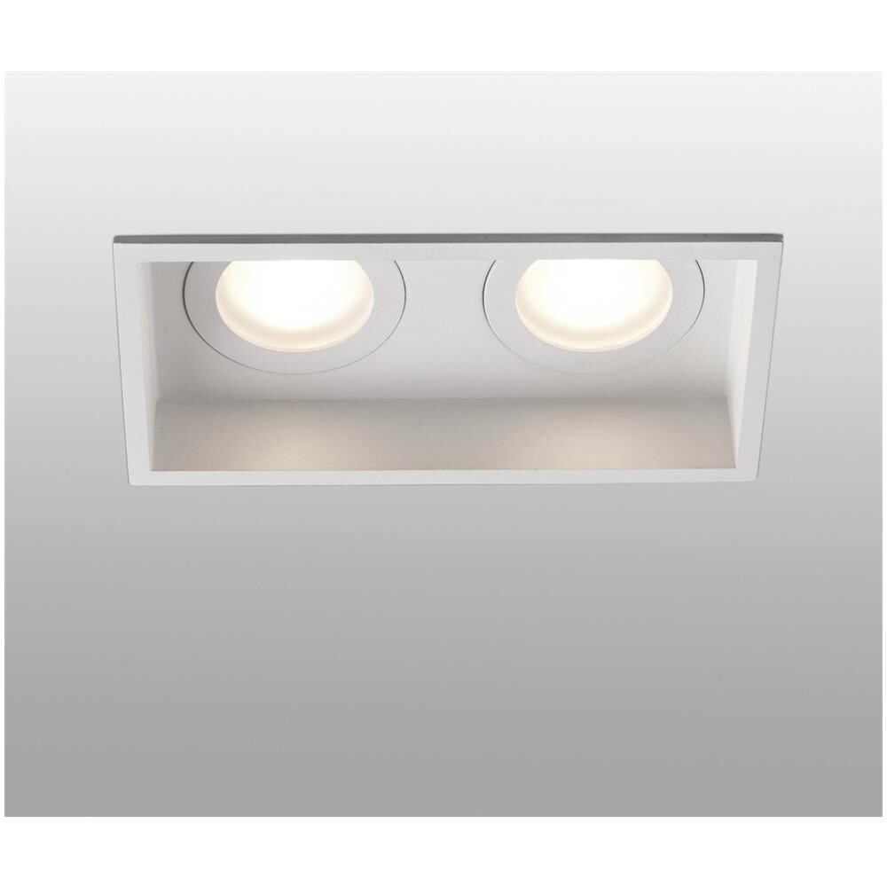 Downlight Da Incasso Quadrato Bianco 2 Luci Ip44, Gu10 - Foto 3