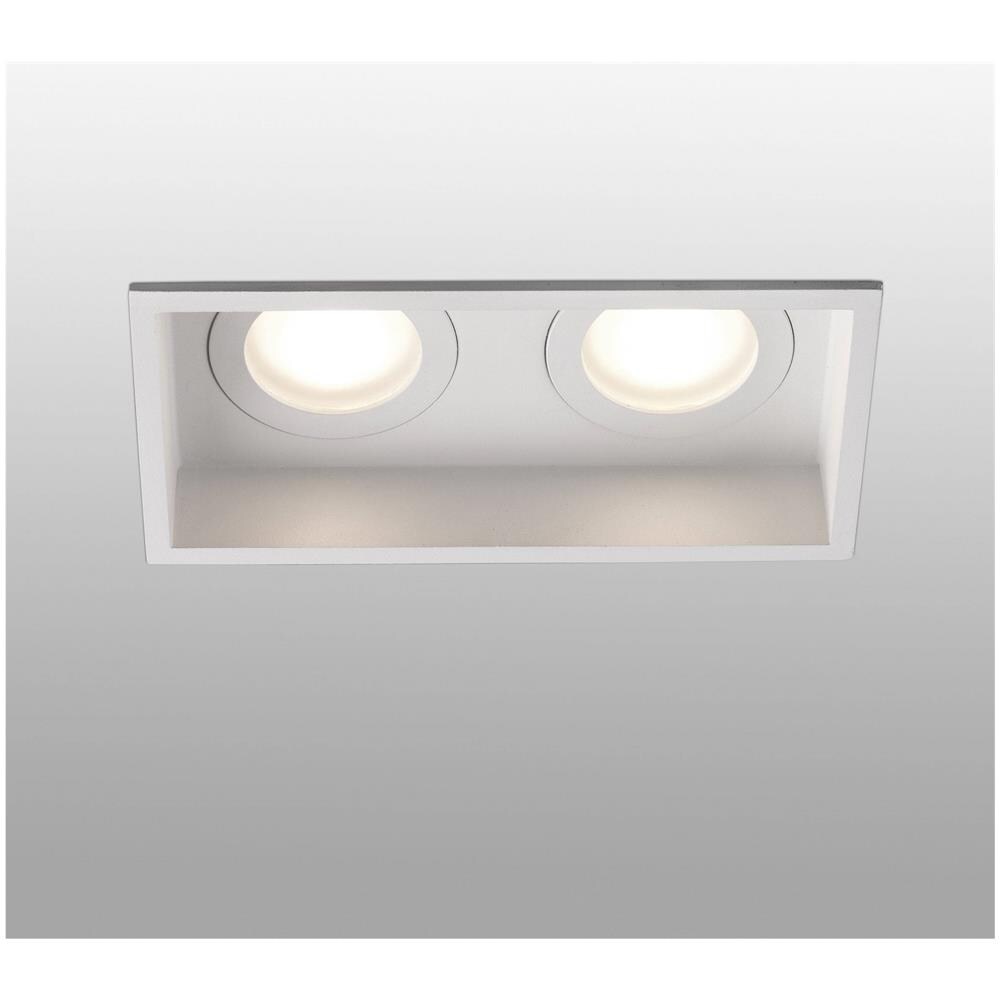 Downlight Da Incasso Quadrato Bianco 2 Luci Ip44, Gu10 - Foto 1