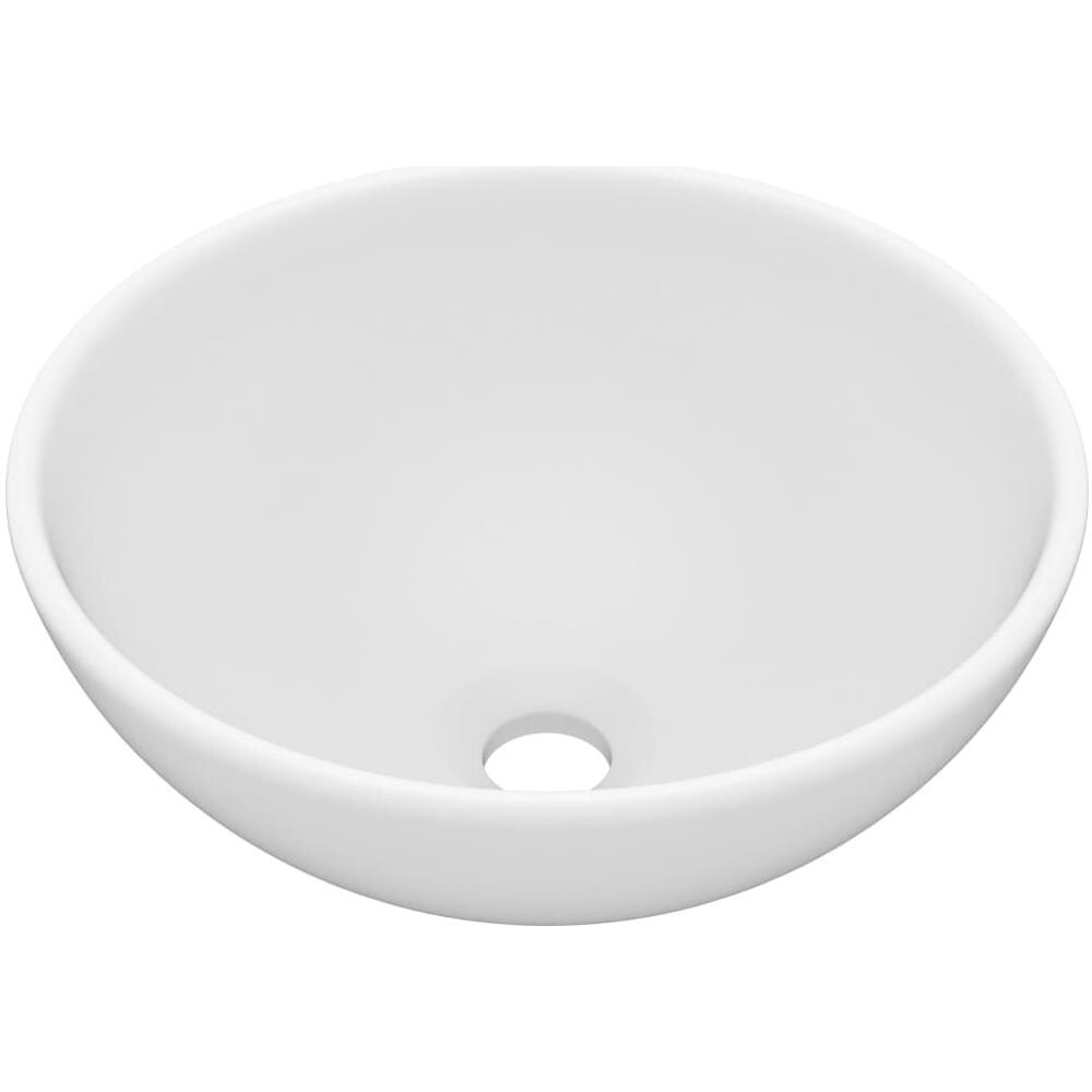 Lavandino Lusso Rotondo Bianco Opaco 32,5x14 Cm In Ceramica - Foto 2