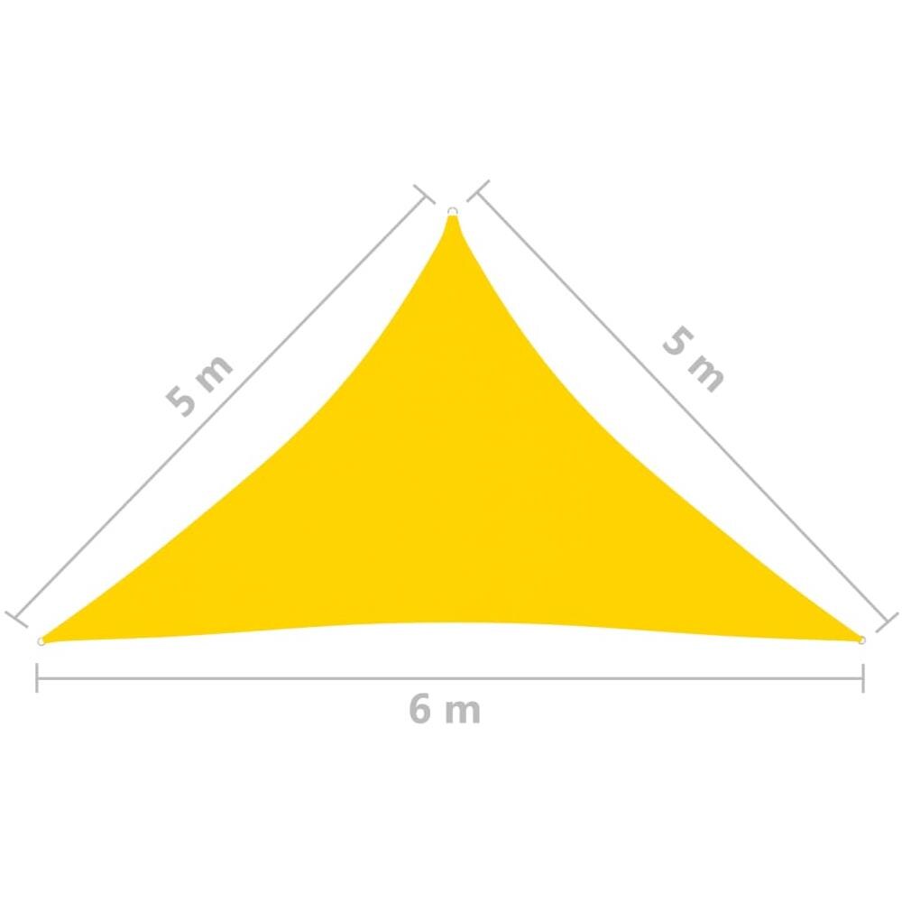 Parasole a Vela Oxford Triangolare 5x5x6 m Giallo - Foto 6