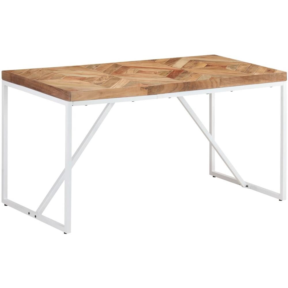 Tavolo Da Pranzo 140x70x76 Cm In Legno Massello Acacia E Mango - Foto 1