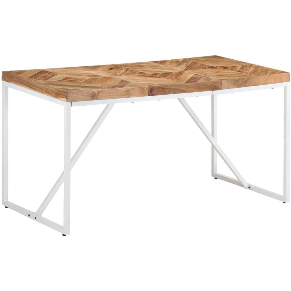 Tavolo Da Pranzo 140x70x76 Cm In Legno Massello Acacia E Mango - Foto 11