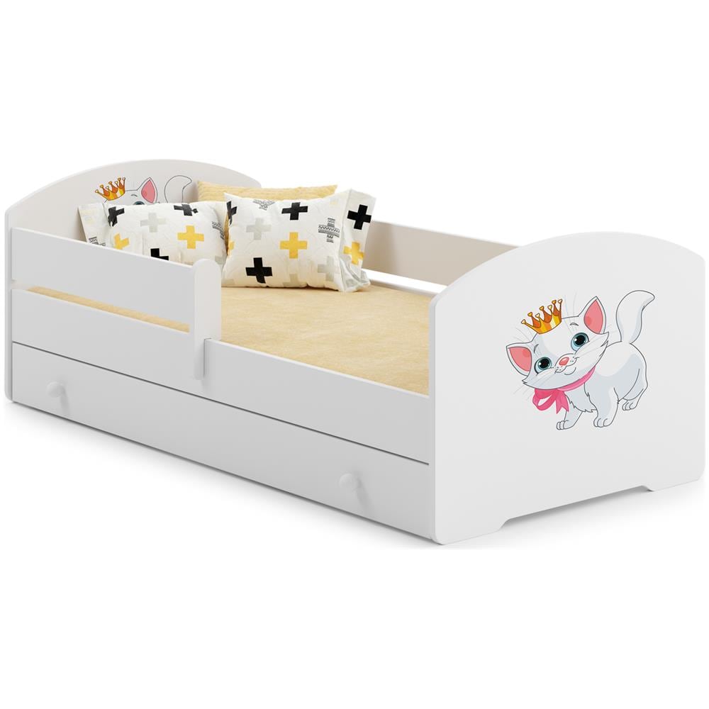 Letto Per Bambini Luk 140x70 Cassetto E Una Ringhiera+ Materasso E Giroletto Cat - Foto 1