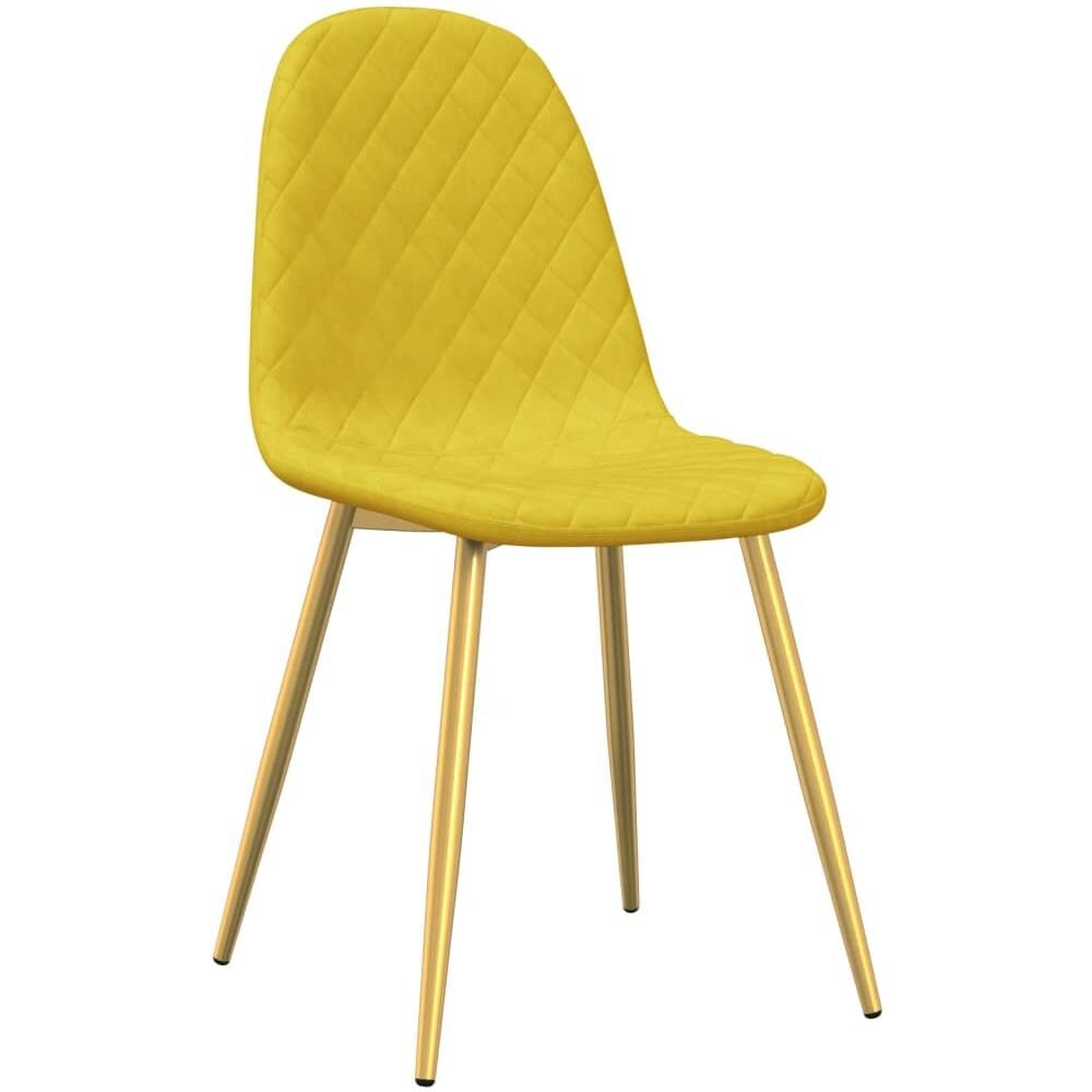 Sedie da Pranzo 4 pz Giallo Senape in Velluto - Foto 2
