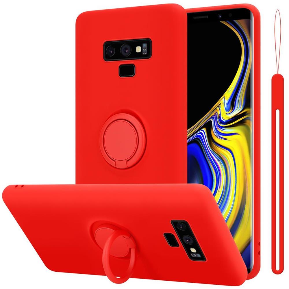 Custodia Compatibile Con Samsung Galaxy Note 9 In Liquid Rosso - Coperchio Protettivo In Silicone Tpu Flessibile Con Anello - Foto 1