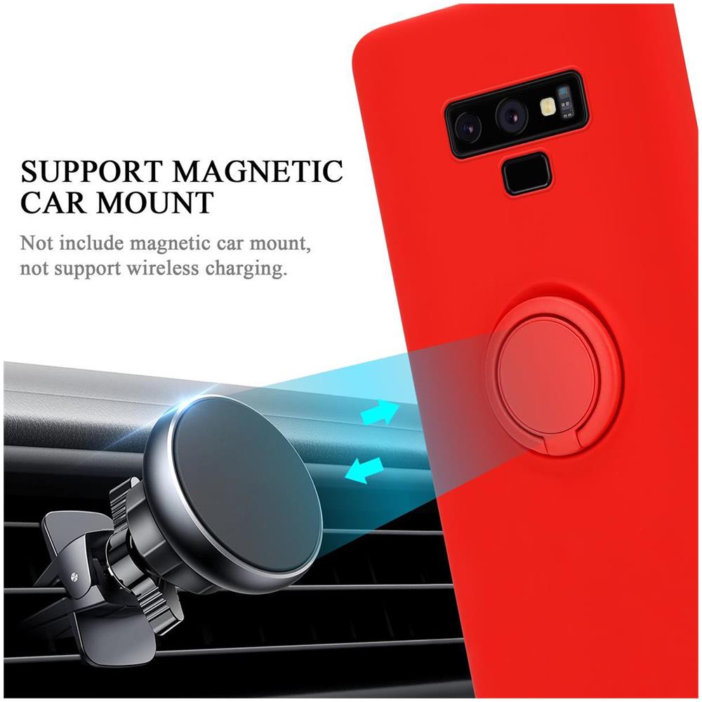 Custodia Compatibile Con Samsung Galaxy Note 9 In Liquid Rosso - Coperchio Protettivo In Silicone Tpu Flessibile Con Anello - Foto 8