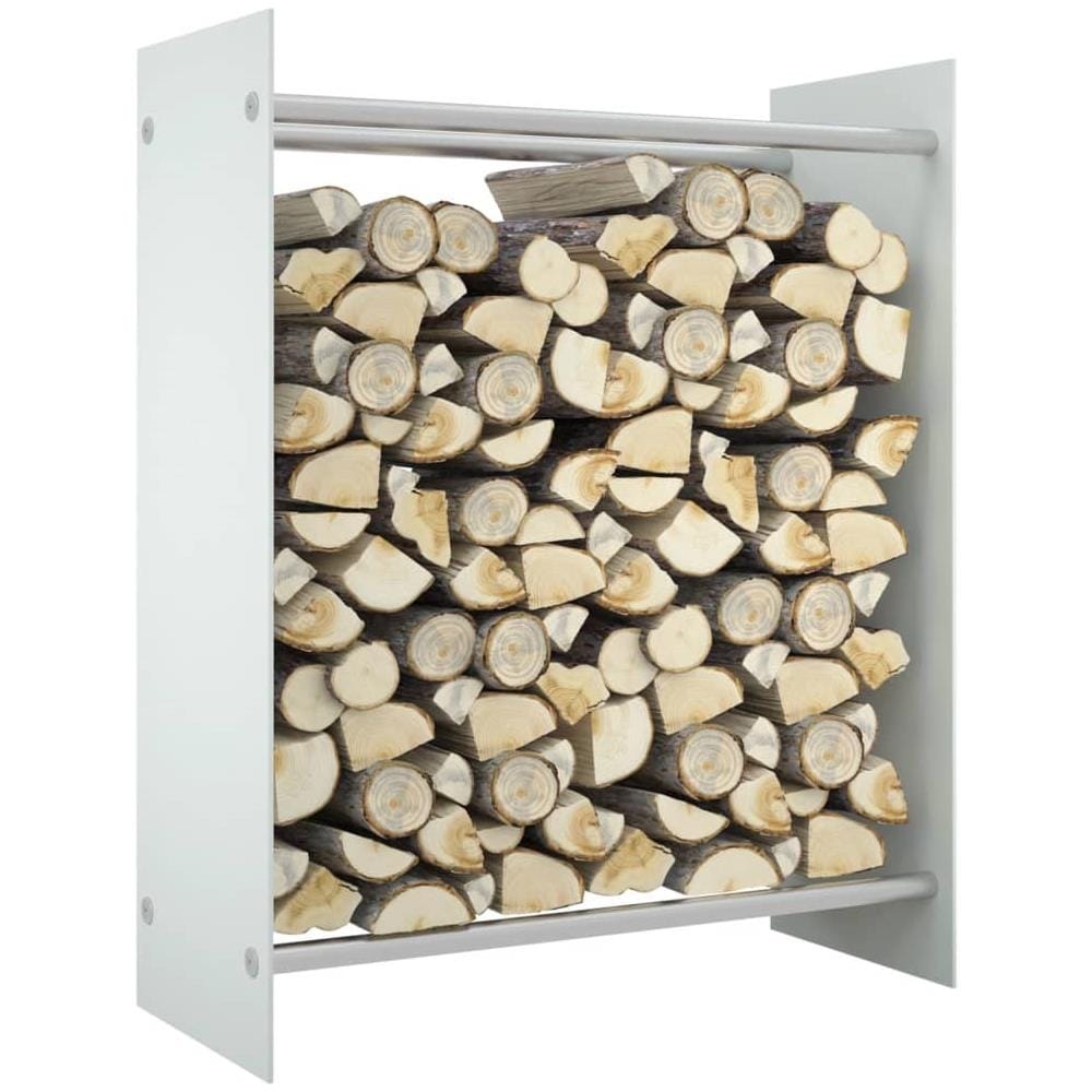 Porta Legna Bianco 80x35x100 Cm In Vetro Temperato - Foto 1