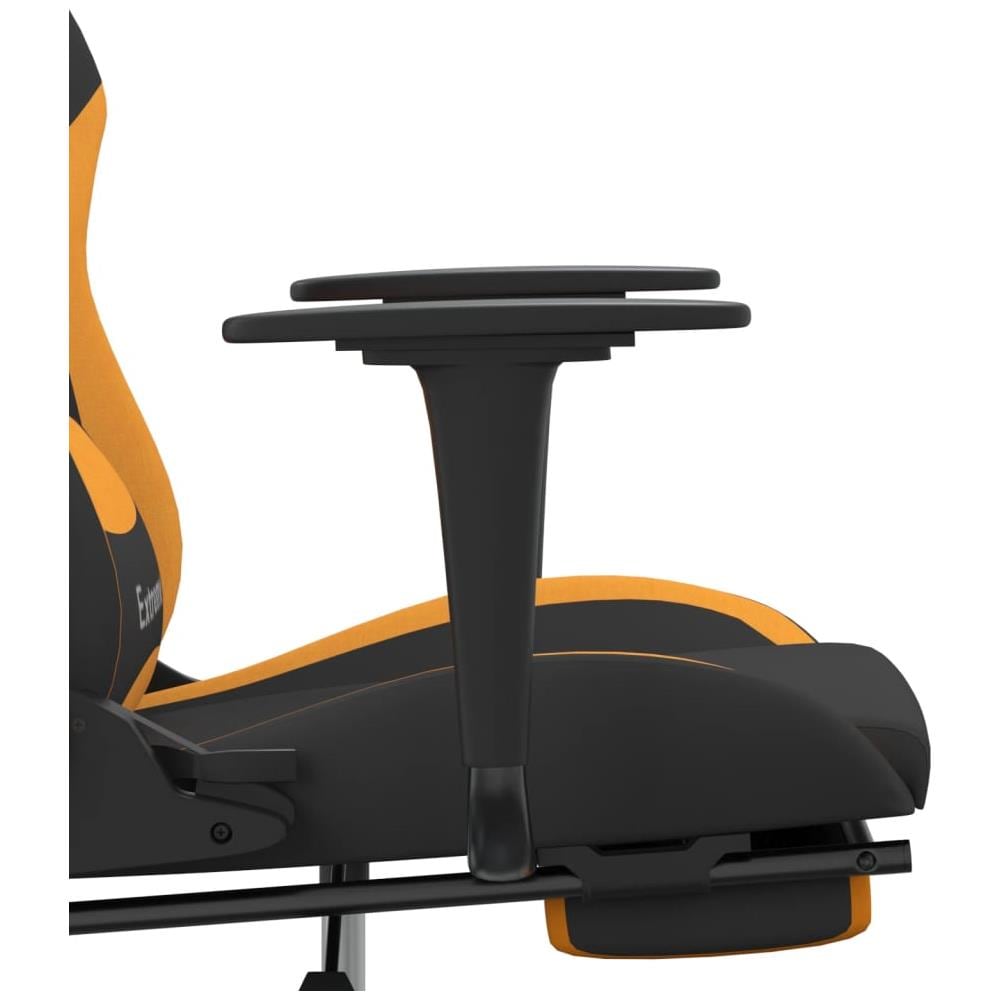 Sedia Da Gaming Con Poggiapiedi Nero E Arancione In Tessuto - Foto 2
