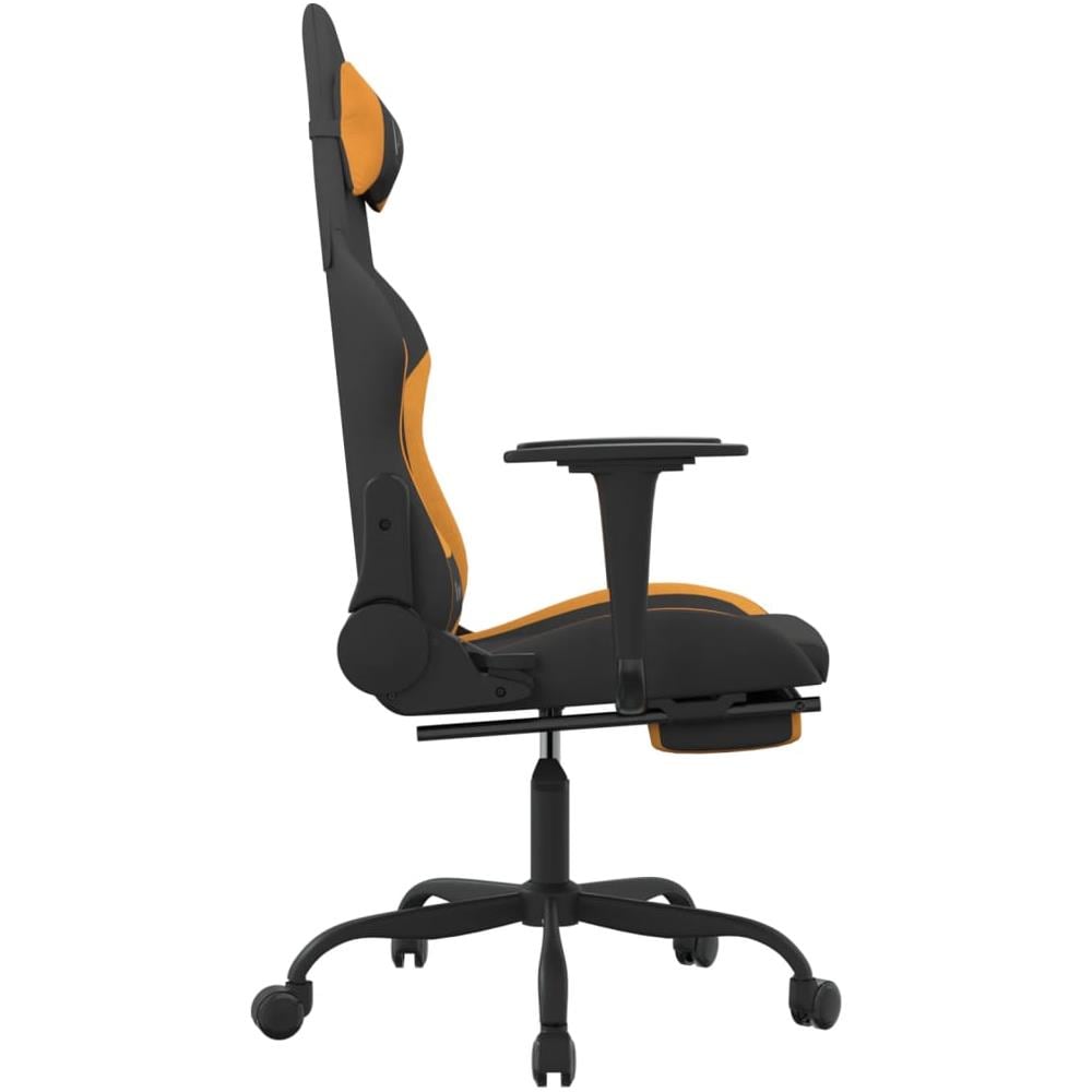 Sedia Da Gaming Con Poggiapiedi Nero E Arancione In Tessuto - Foto 10