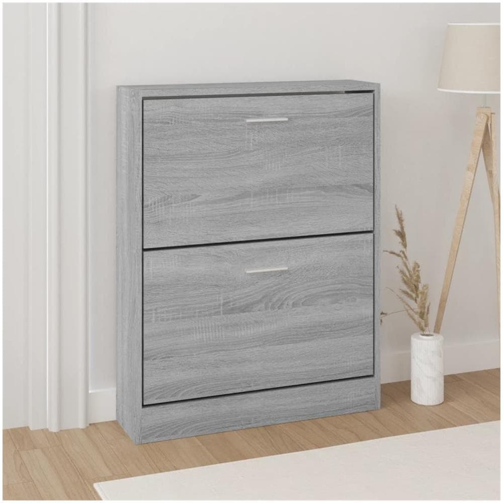 Scarpiera Grigio Sonoma 59x17x81 Cm In Legno Multistrato - Foto 1