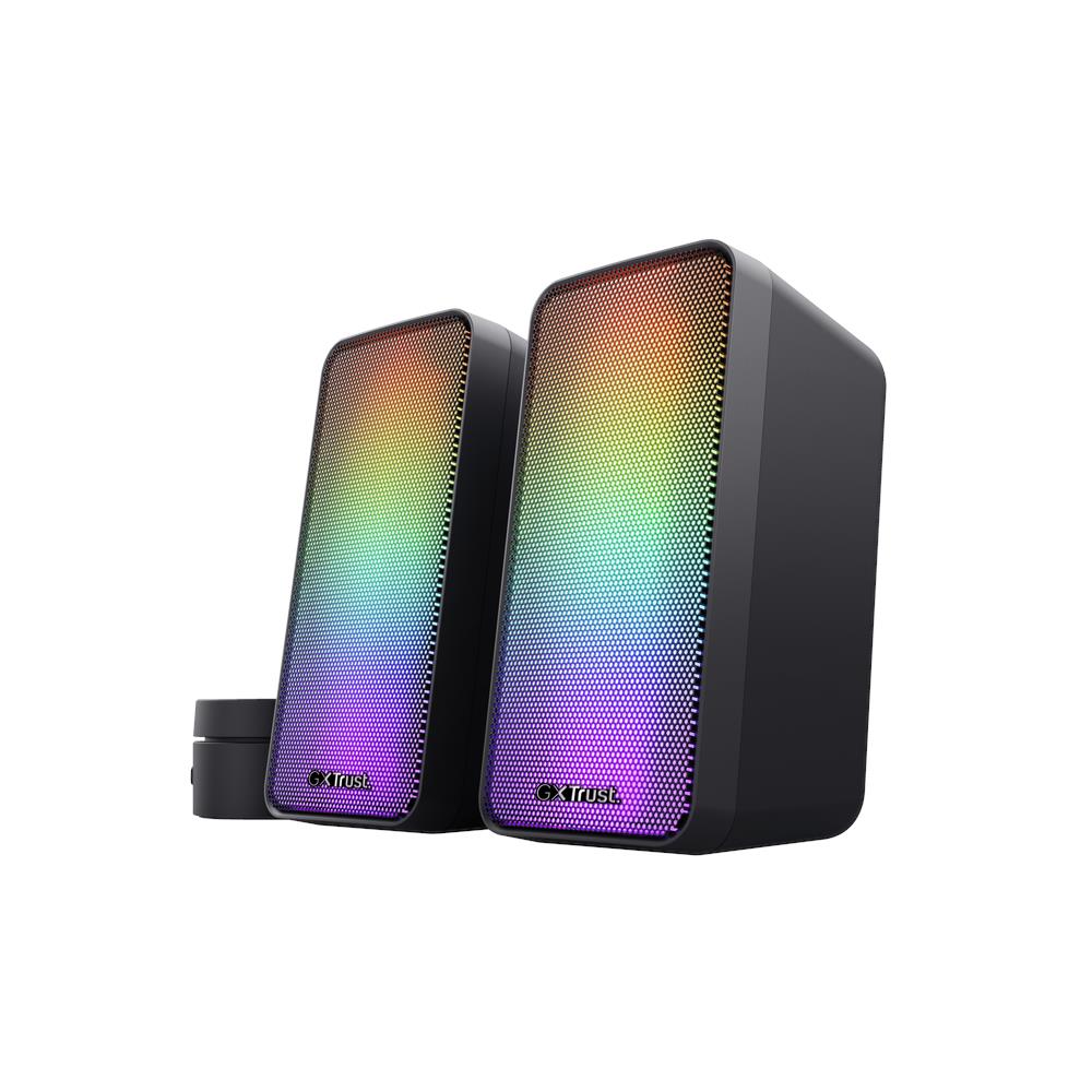 GXT 611 Wezz Set di Altoparlanti per PC 2.0 Canali con Luci Pulsanti RGB Potenza 12 Watt USB - Nero - Foto 2