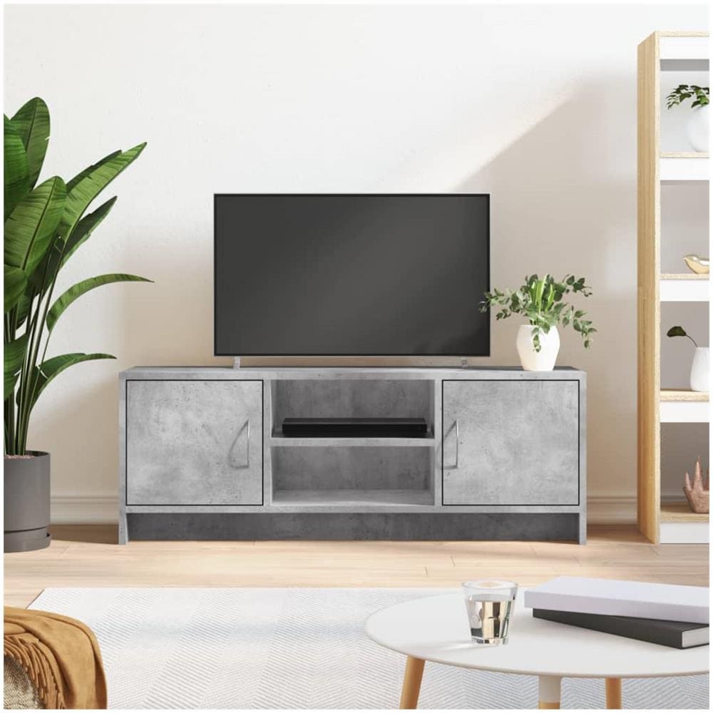 Mobile Porta Tv Grigio Cemento 102x30x37,5 Cm Legno Multistrato - Foto 1