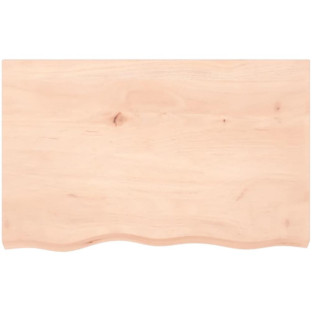 Ripiano a Parete 80x50x (2-4) cm Massello Rovere Non Trattato - Foto 2