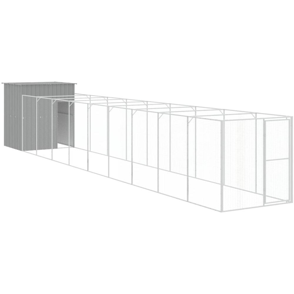 Casetta Cani Corsa Grigio Chiaro 165x1067x181cm Acciaio Zincato - Foto 1