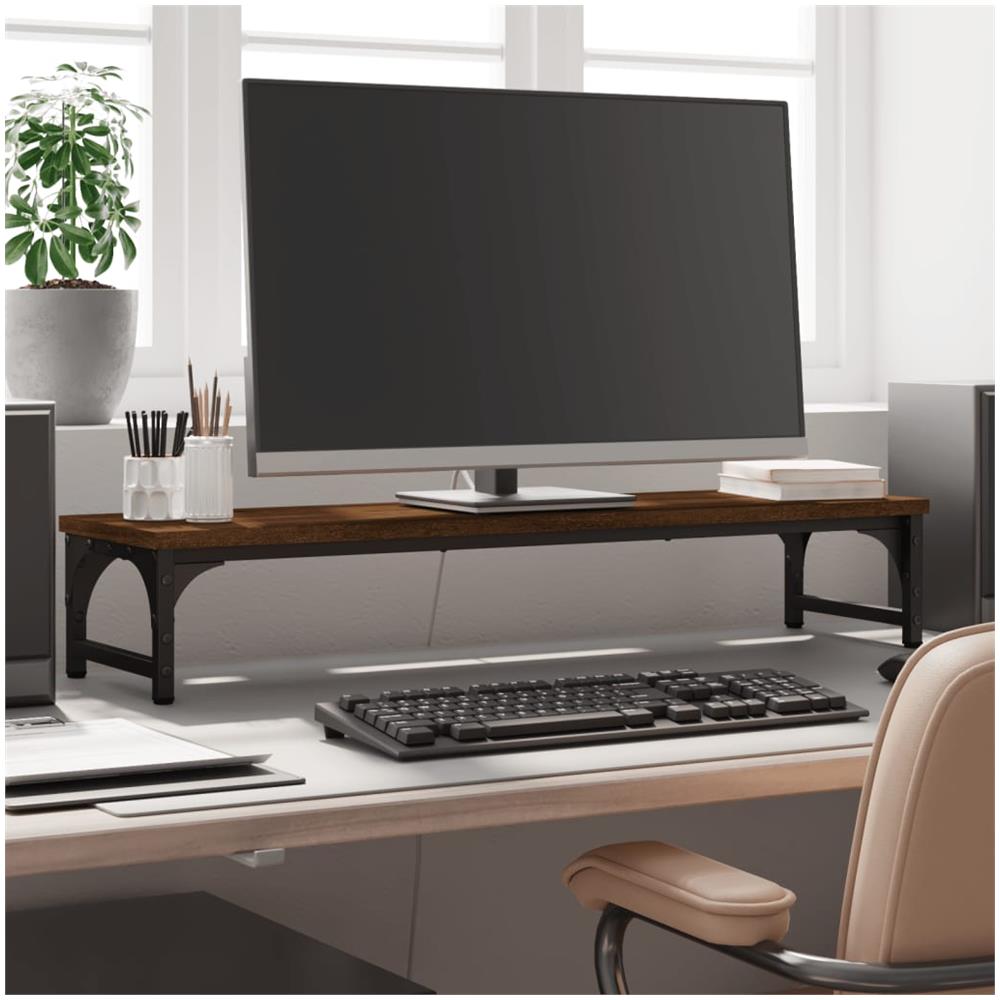 Supporto Monitor Rovere Marrone 85x23x15,5 Cm Legno Multistrato - Foto 1