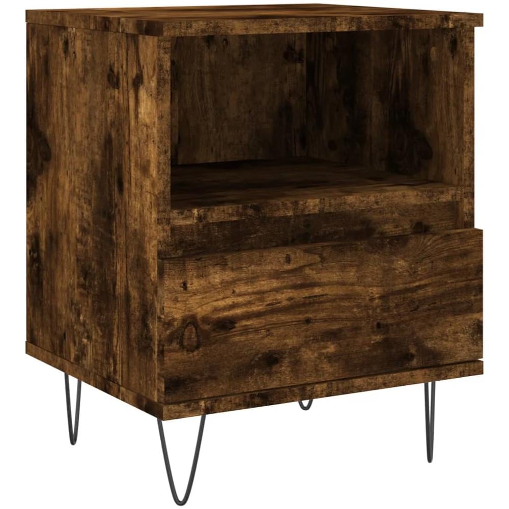 Comodino Rovere Fumo 40x35x50 Cm In Legno Multistrato - Foto 2