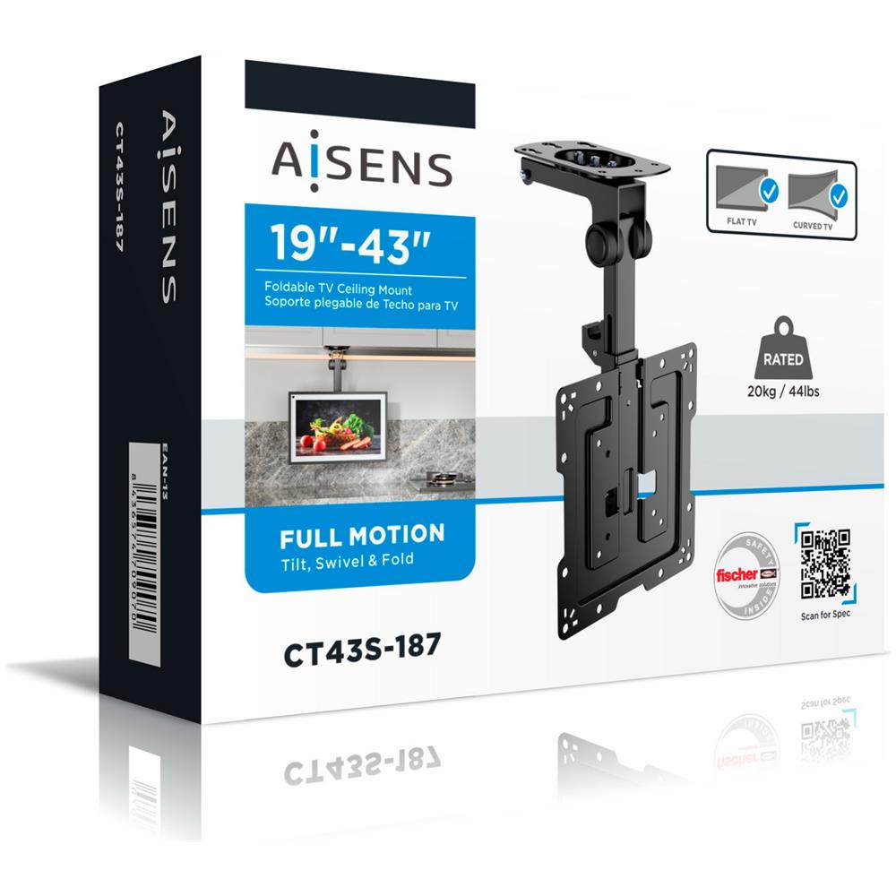 CT43S-187 Supporto TV a parete 109,2 cm (43") Nero - Foto 7