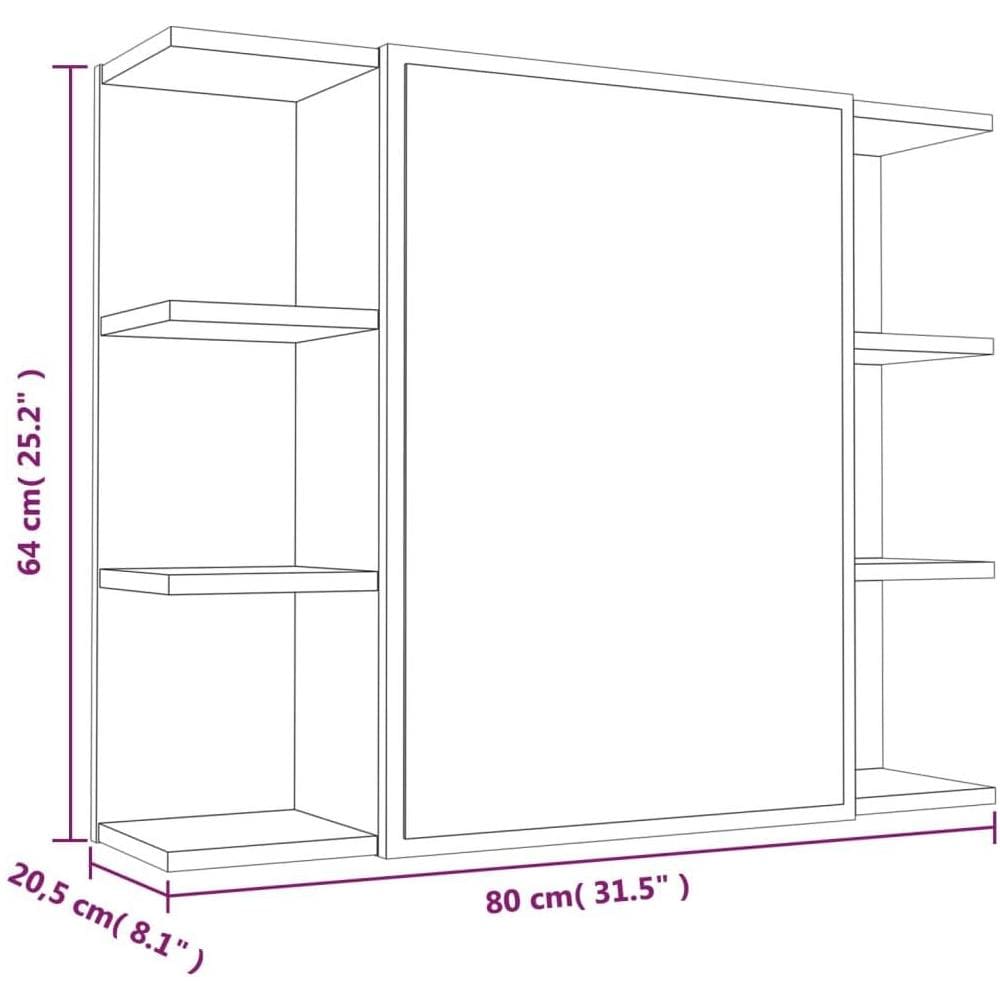Set Mobili da Bagno 4 pz Grigio Sonoma in Legno Multistrato - Foto 10