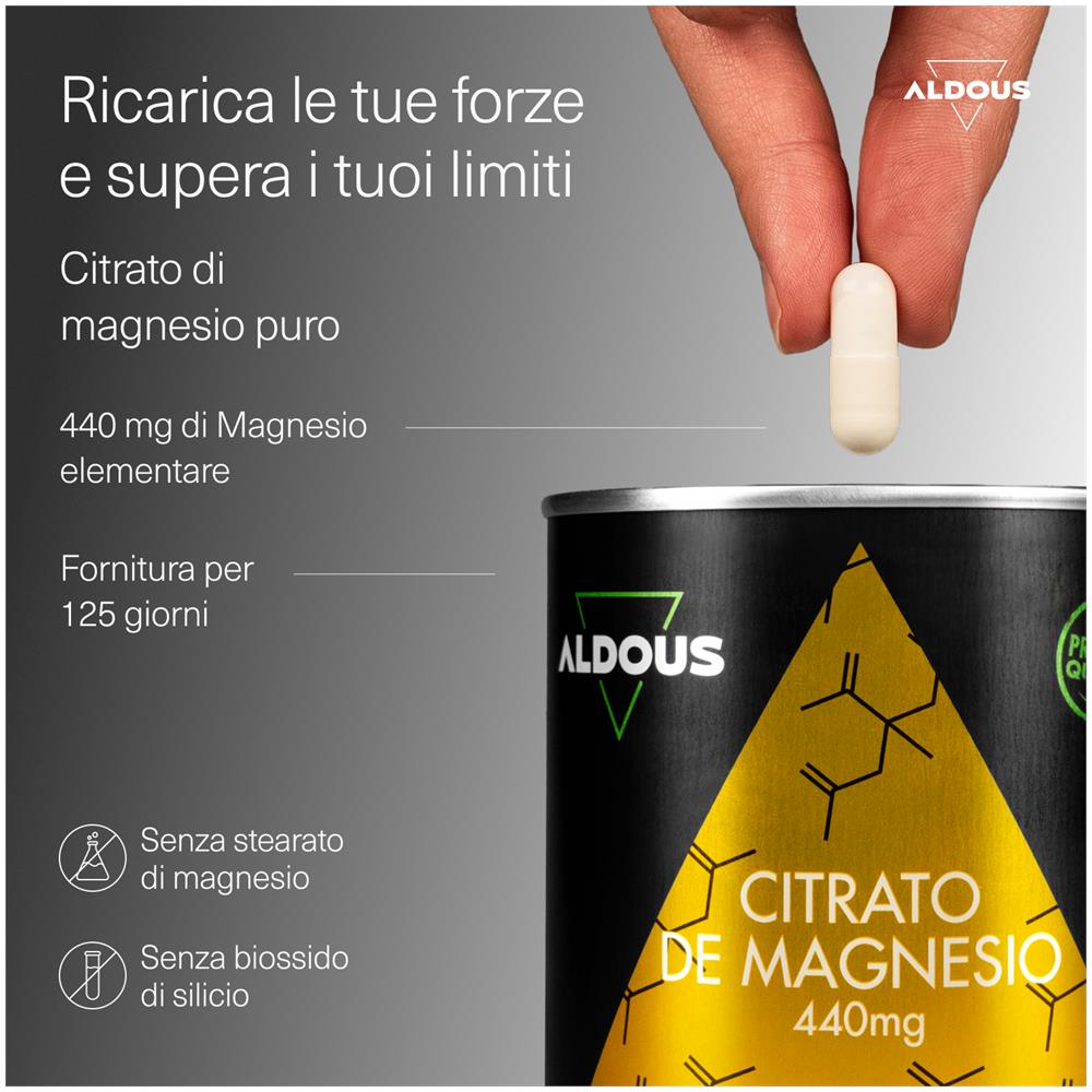 Citrato di magnesio Aldous | 250 capsule - Foto 2